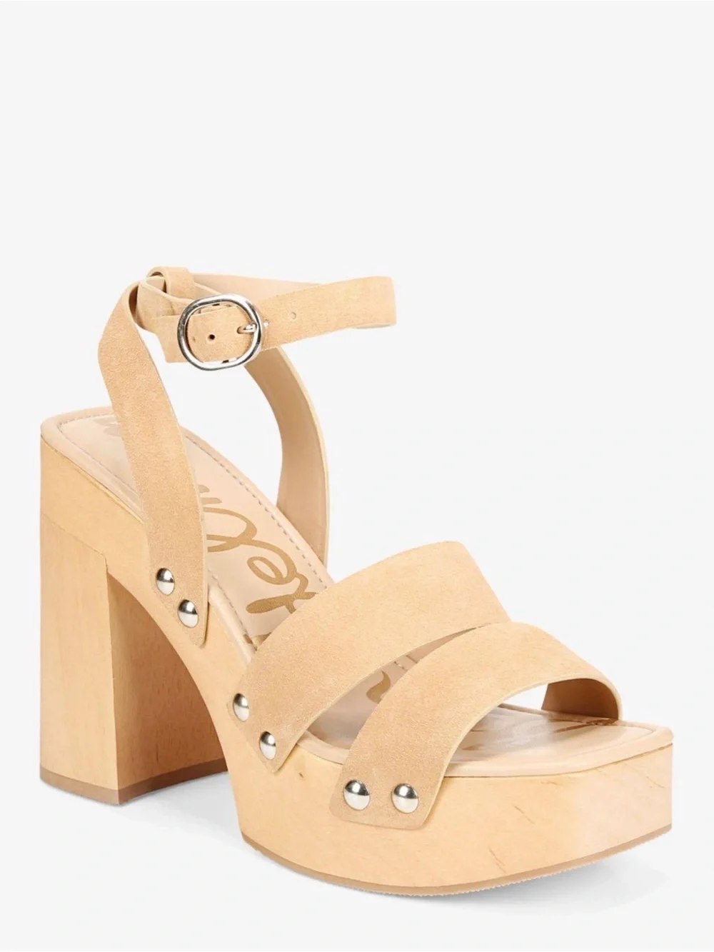 Sam Edelman Suede Tan Platform Clog Heels